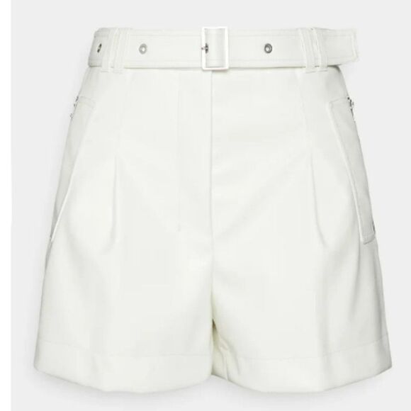 3.1 Phillip Lim Vegan Leather Belted Waist Utility Shorts Size 2 - Picture 6 of 16